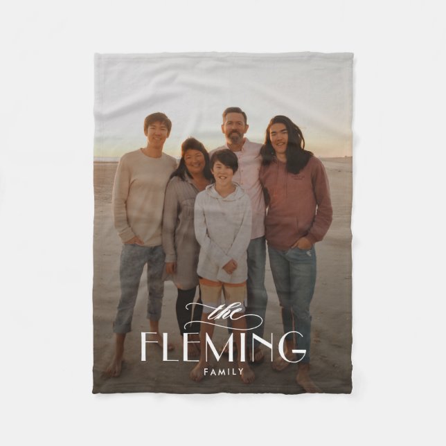 Family Name Personalised Photo Blanket Portrait (Front)