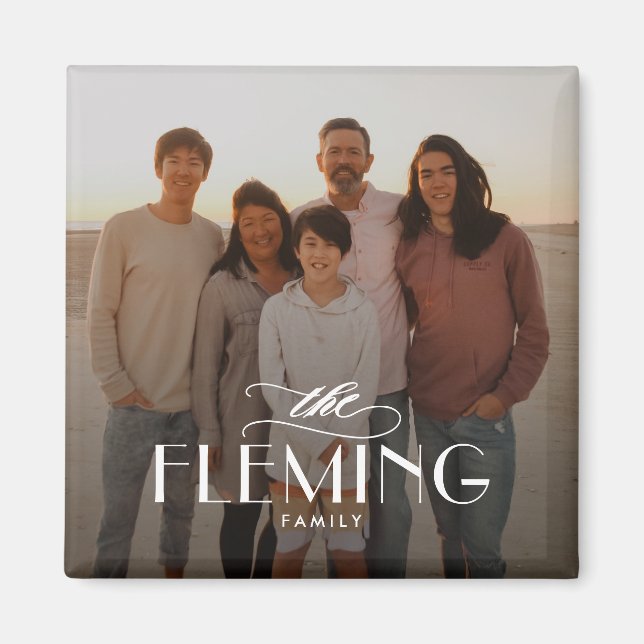 Family Name Personalised Photo Magnet (Front)