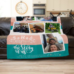 Family Name Photo Collage | Teal & Pink  Fleece Blanket<br><div class="desc">She gave birth to you, she fed you, she picked you up from awful middle school dances; make sure to show her how thankful you are! It's always snuggle time for mum when she can cosy up with her favourite photos. Photo memory blankets are not only perfect for your mum,...</div>
