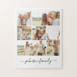 Family Name Photo Keepsake 6 Images Jigsaw Puzzle<br><div class="desc">Custom and unique Family 6 Images Photo Puzzle with custom name for staying at Home and Playing Games with your Parents,  Grandparents or Children. This special photograph puzzle game makes a great birthday or Christmas gift for the whole family to enjoy.</div>