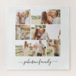 Family Name Photo Keepsake 6 Images Jigsaw Puzzle<br><div class="desc">Custom and unique Family 6 Images Photo Puzzle with custom name for staying at Home and Playing Games with your Parents,  Grandparents or Children. This special photograph puzzle game makes a great birthday or Christmas gift for the whole family to enjoy.</div>