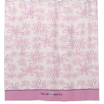 Family Name & Pink & Blush Floral Doodle Pattern