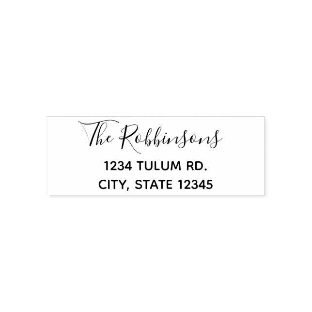 Family name return addres template elegant self-inking stamp (Design)