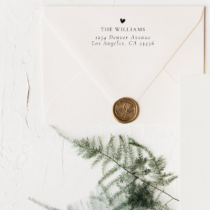 Family Name Return Address And Simple Heart Self-inking Stamp