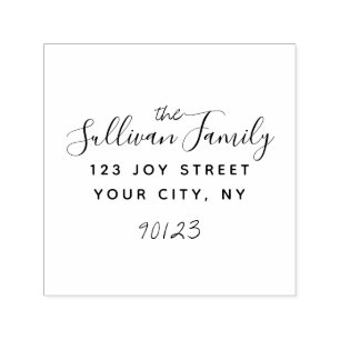 Family Name Return Address Elegant Calligraphy Self-inking Stamp