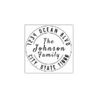Family Name Return Address Round Rubber Stamp