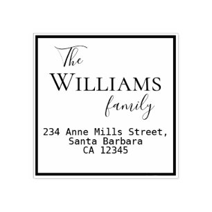 family name return address rubber stamp
