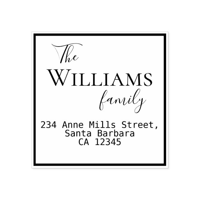 family name return address rubber stamp (Imprint)