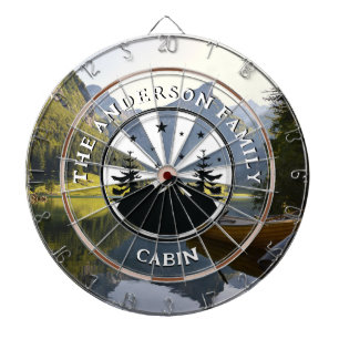 Family Name Rustic Cabin Photography Dartboard