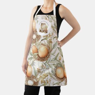 Family Name Rustic Easter Beige  Apron