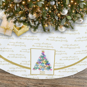 Family Name Rustic Texas Christmas Tree Brushed Polyester Tree Skirt