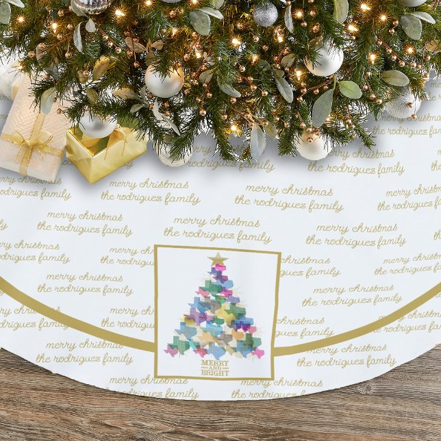 Family Name Rustic Texas Christmas Tree Brushed Polyester Tree Skirt (Creator Uploaded)