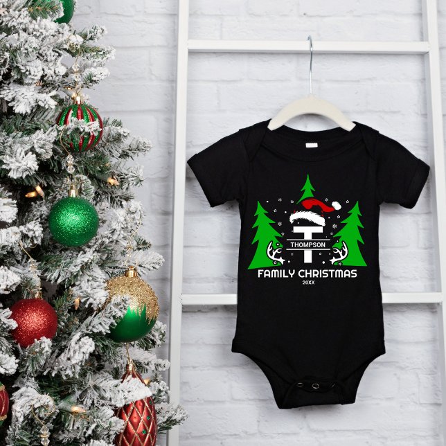  Family Name Santa Hat Year Christmas Baby Bodysuit (Creator Uploaded)