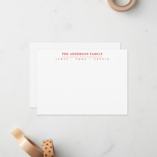 Family Name Script Candy Red Typography Font Card