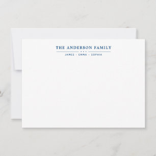 Family Name Script Navy Blue Typography Card
