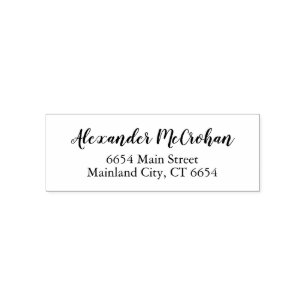 Family Name Script Typography Return Address Self-inking Stamp