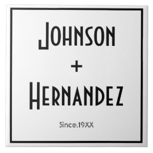 Family Name Sign Simple Modern Tile