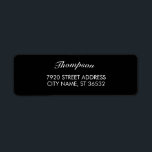 Family Name Stylish Black Elegant<br><div class="desc">Black elegant design. Curved text style. Enter the family name. Stamp address invitation,  Wedding address,  Christmas cards,  birthday cards,  and business mail.</div>