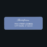 Family Name Stylish Blue Grey<br><div class="desc">Blue Grey elegant design. Curved text style. Enter the family name. Stamp address invitation,  Wedding address,  Christmas cards,  birthday cards,  and business mail.</div>