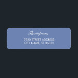 Family Name Stylish Blue Grey<br><div class="desc">Blue Grey elegant design. Curved text style. Enter the family name. Stamp address invitation,  Wedding address,  Christmas cards,  birthday cards,  and business mail.</div>