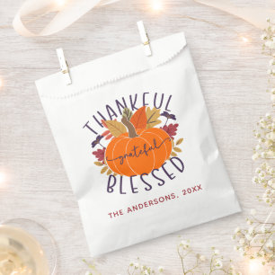 Family Name Thankful Grateful Blessed Thanksgiving Favour Bags