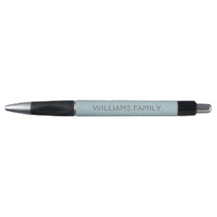 Family Name Vintage Blue Floral Botanical Pen