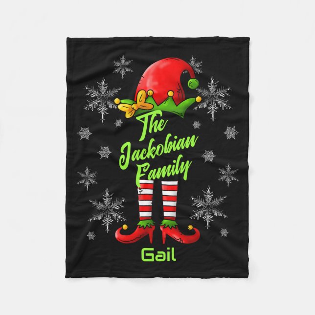 Family Name Year Reunion Matching Christmas Elf T  Fleece Blanket (Front)