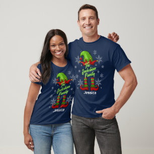 Family Name Year Reunion White Name Christmas Elf T-Shirt
