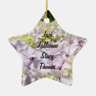 Family Names Oranament Dad Mum Children Floral Ceramic Tree Decoration