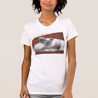 Family Nap Siamese Cat T-shirt