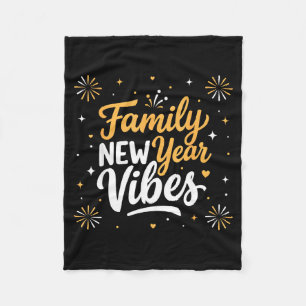 Family New Year 2026 Matching Party Crew  Fleece Blanket