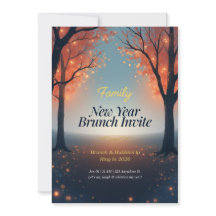 Family New Year Brunch Invitation Magical Forest 