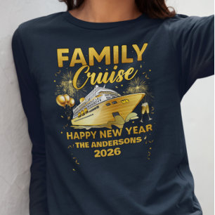 Family New Year Cruise Gold Ship Custom Year T-Shirt