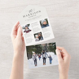 Family newsletter update trifold holiday card