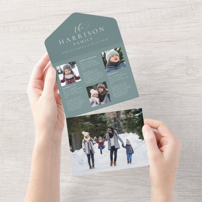 Family newsletter update trifold new year all in one invitation (Tearaway)
