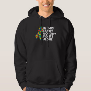 Family Nobody Fights Alone Autism Awareness Hoodie