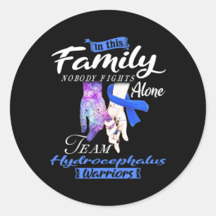 Family Nobody Fights Alone Team Hydrocephalus Warr Classic Round Sticker