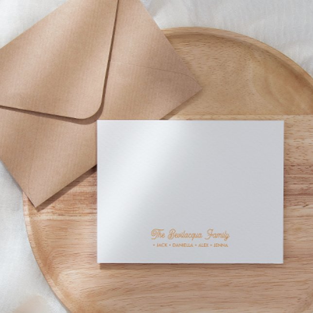 FAMILY NOTECARDS Stationery Cursive Names Orange (Creator Uploaded)