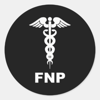Family Nurse Practitioner Nurse Symbol Medical Cad Classic Round Sticker