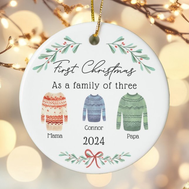 family of 3 christmas ornament First Christmas  (Creator Uploaded)