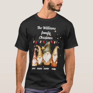 Family of 4 Gnome Christmas T-shirt