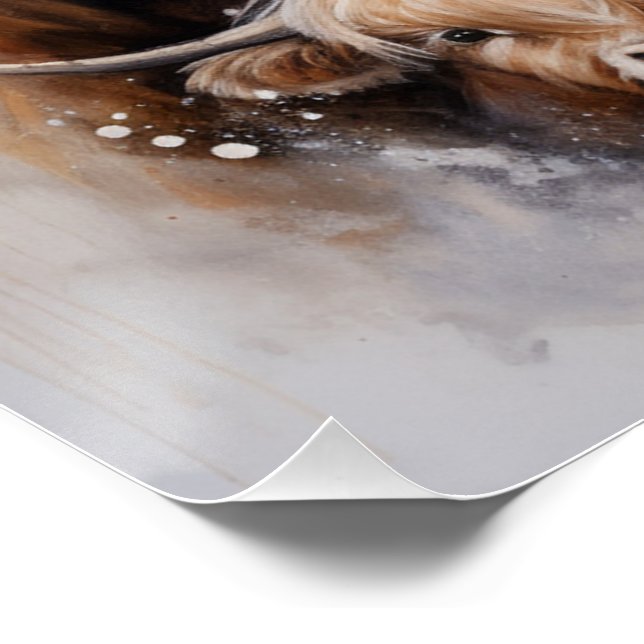 Family of 5 designer cows poster - modern art (Corner)