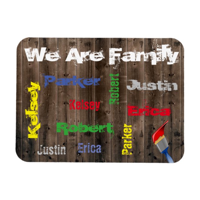 Family Of 5 Personalised Magnet (Horizontal)