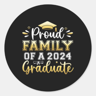 Family Of A 2024 Graduate Senior Graduation Men Wo Classic Round Sticker