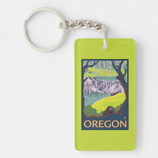 Family of Beavers Key Ring (Front)