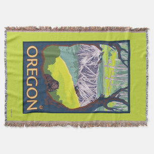 Family of Beavers Throw Blanket