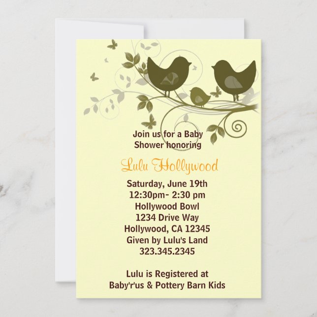 Family of Birds Invitation (Front)