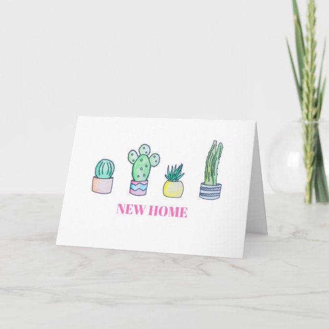 Family of Cactus's New Home Greeting Card (Front)