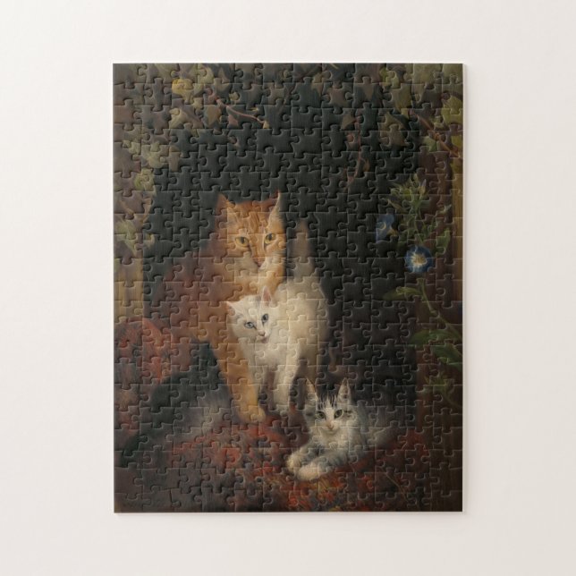 Family of cats Vintage Mediaeval art Jigsaw Puzzle (Vertical)