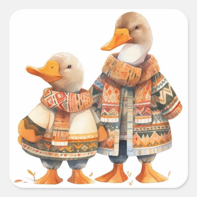 Family of Ducks Fall Sticker (Front)